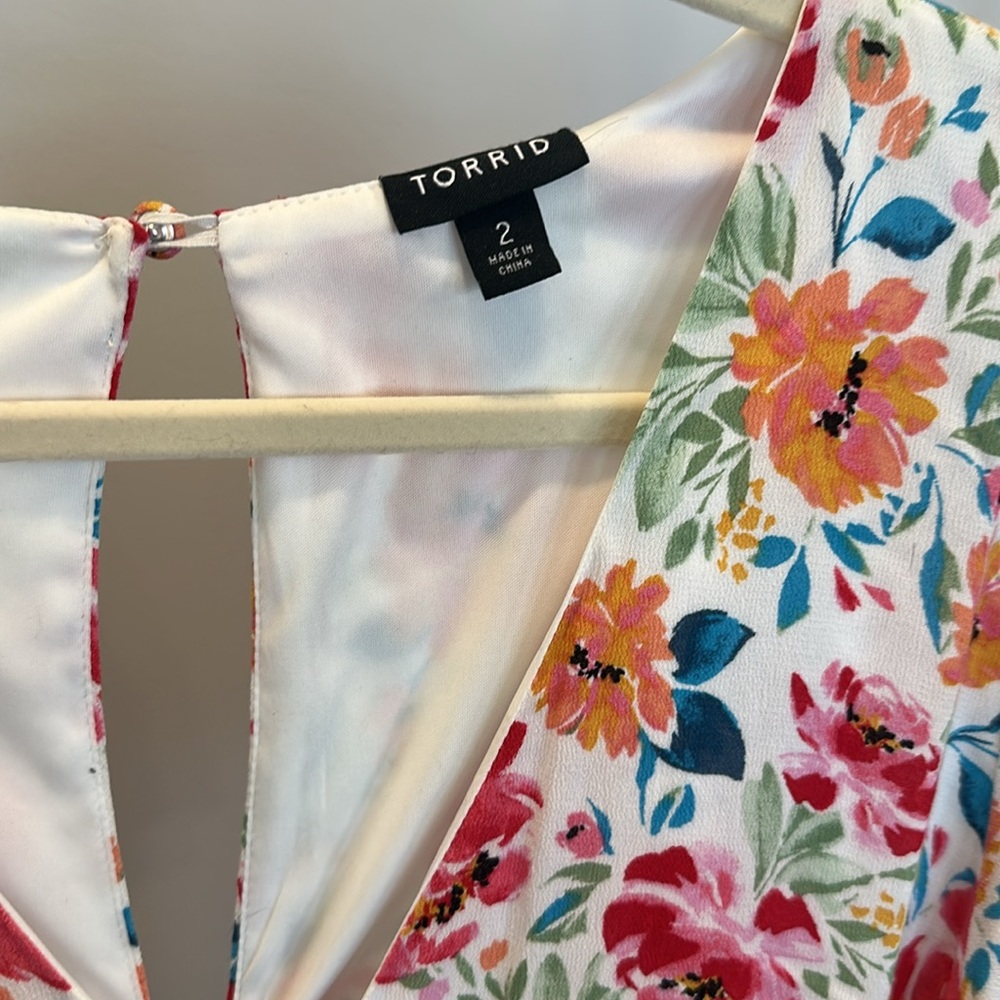 Torrid Bright Floral Midi Gauze Dress - Picture 2 of 13